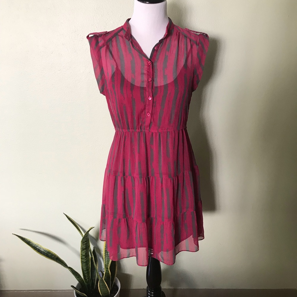 Urban Outfitters Pink/Grey Striped Dress